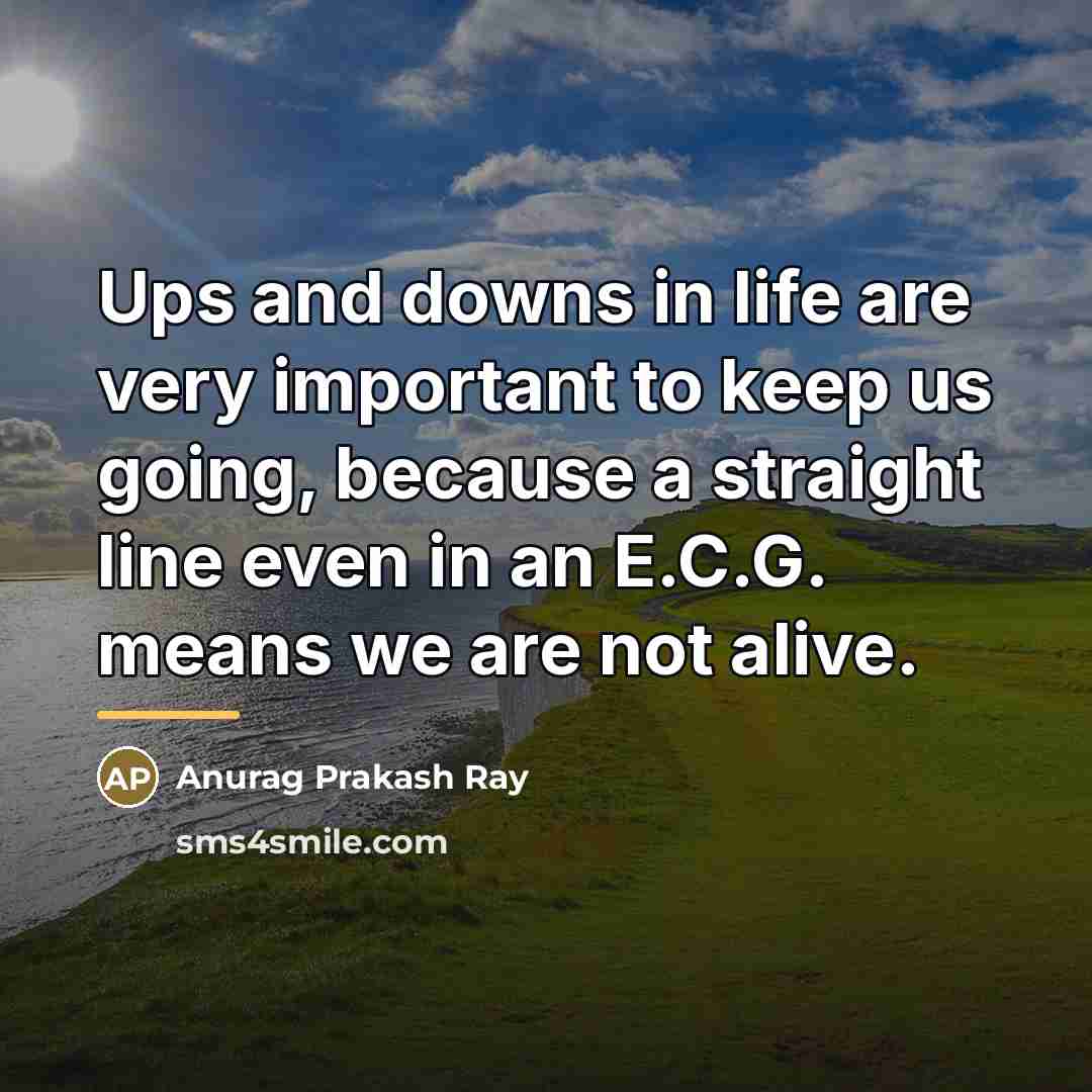 “Ups and downs in life are very important to keep…” quote by Anurag Prakash Ray