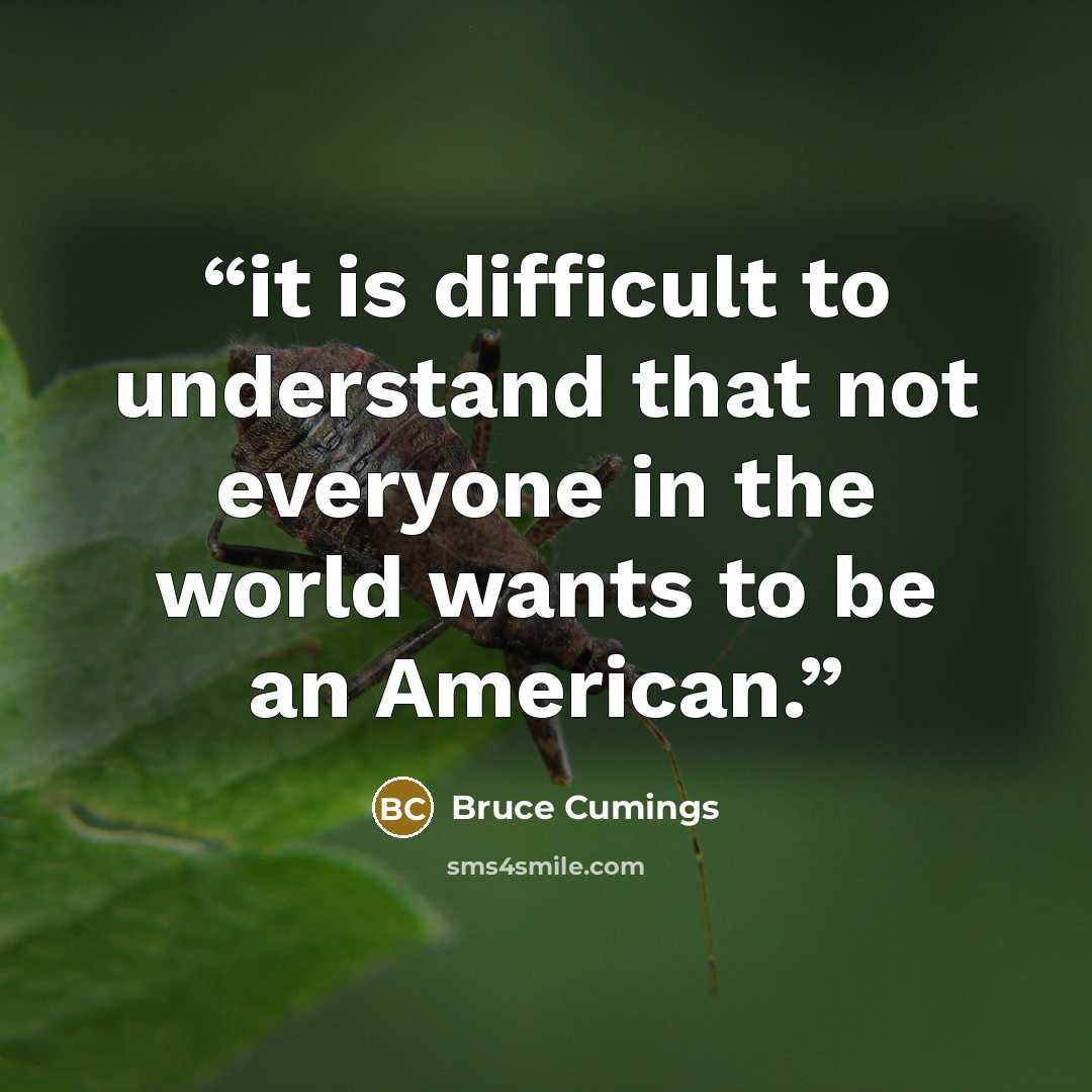 “it is difficult to understand that not everyone in the world wants to be an American.” quote by Bruce Cumings
