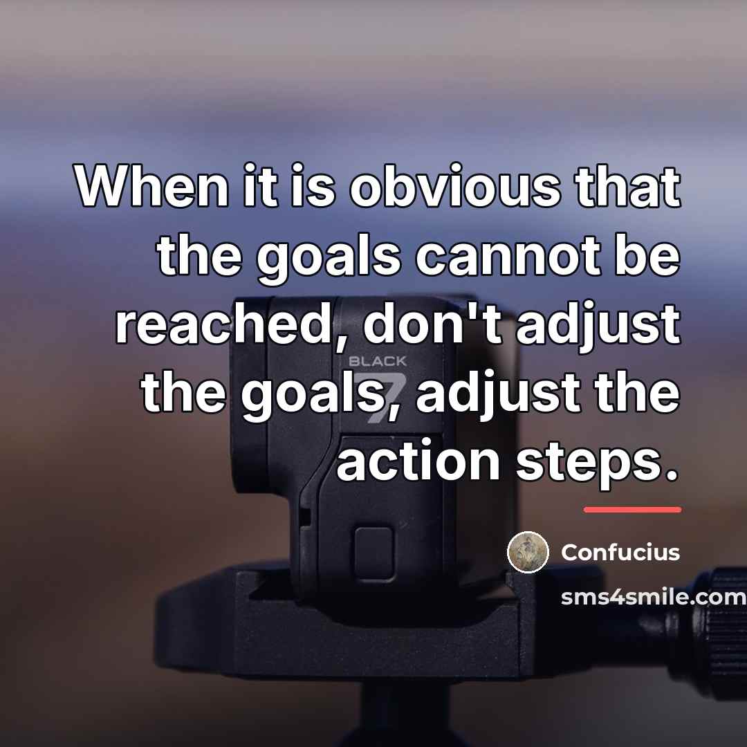 “When it is obvious that the goals cannot be reached,…” quote by Confucius