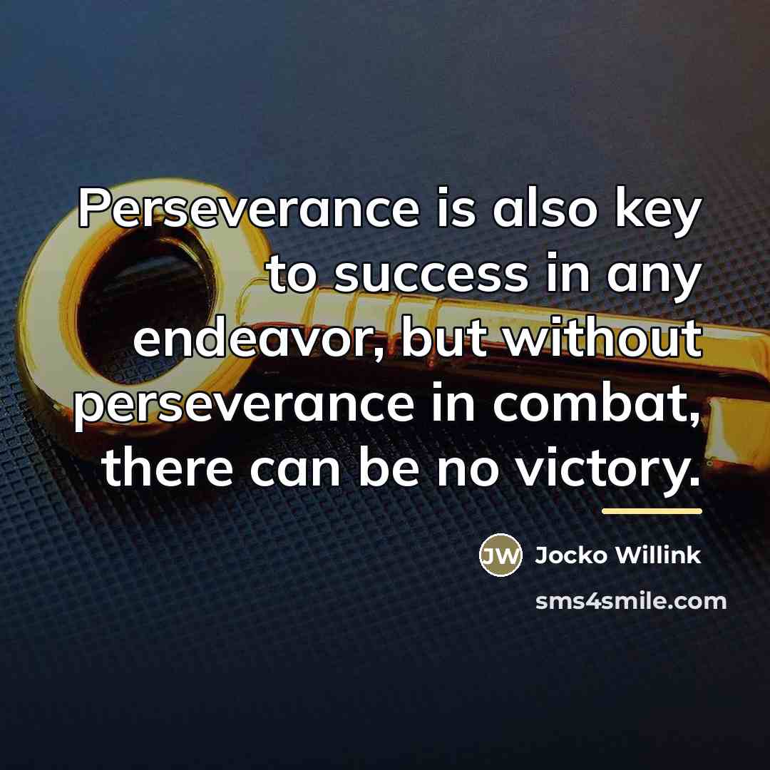 “Perseverance is also key to success in any endeavor, but…” quote by Jocko Willink