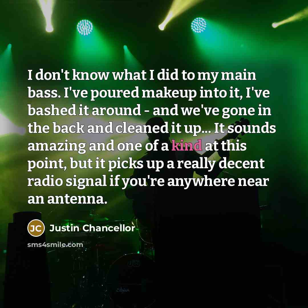 “I don't know what I did to my main bass.…” quote by Justin Chancellor