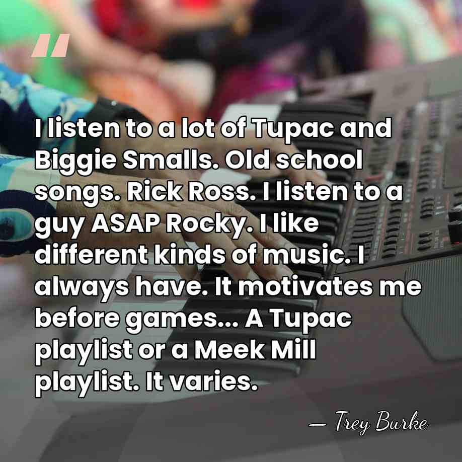 I listen to a lot of Tupac and Biggie Smalls. Old school&hellip; - Trey Burke
