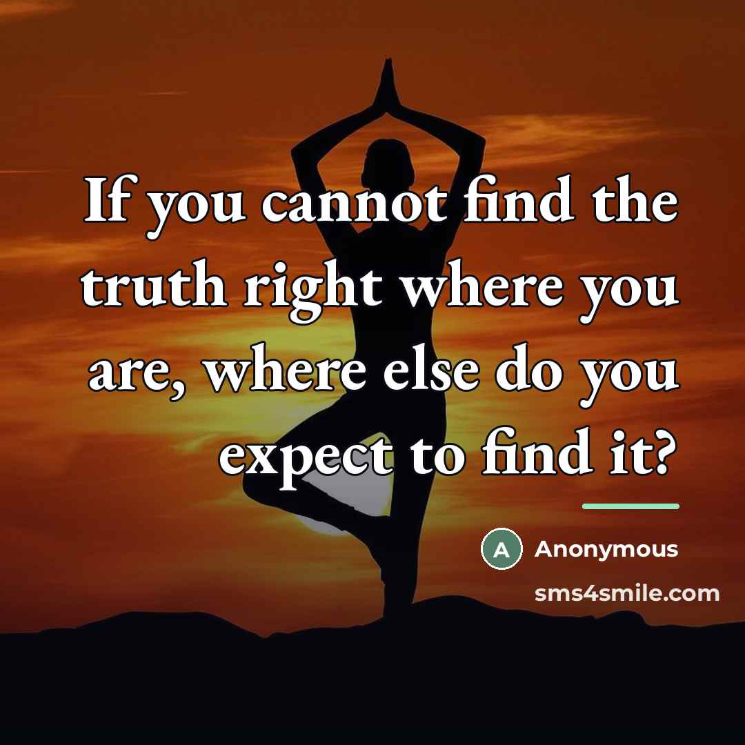 “If you cannot find the truth right where you are,…” quote by Anonymous