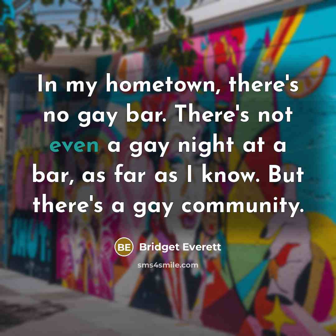 “In my hometown, there's no gay bar. There's not even…” quote by Bridget Everett