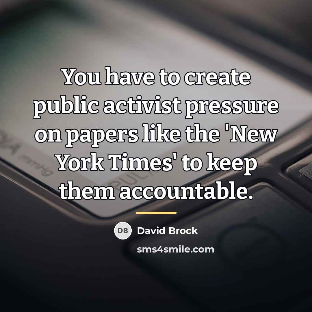 “You have to create public activist pressure on papers like…” quote by David Brock