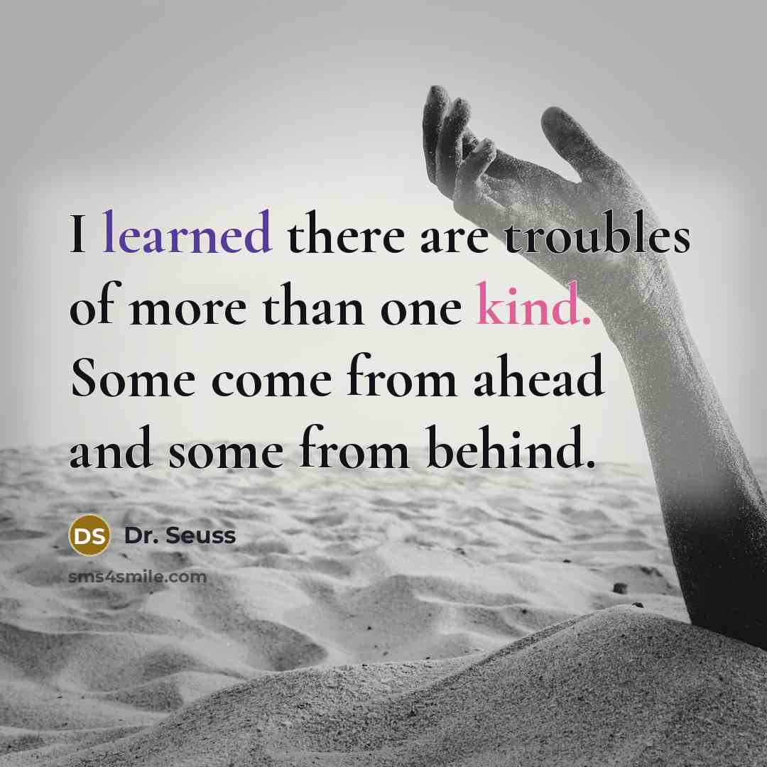 “I learned there are troubles of more than one kind.…” quote by Dr. Seuss