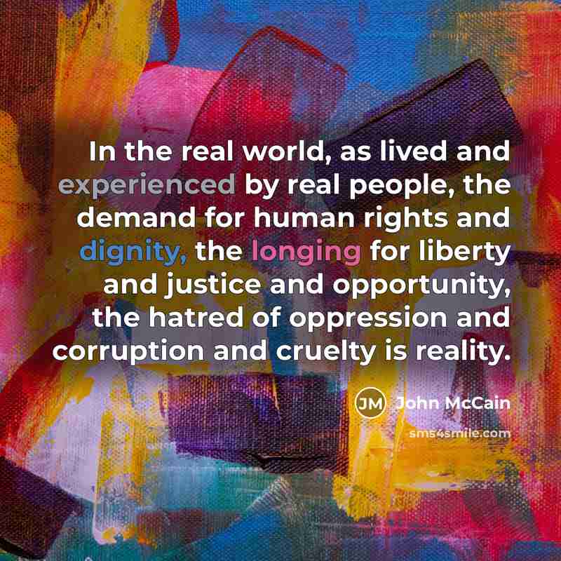 “In the real world, as lived and experienced by real…” quote by John McCain