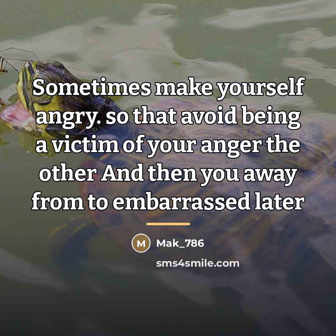 “Sometimes make yourself angry. so that avoid being a victim…” quote by Mak_786