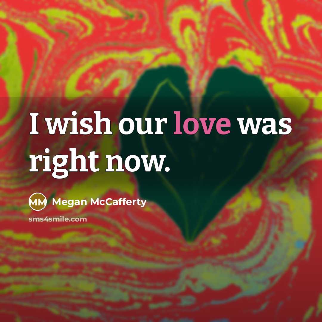 “I wish our love was right now.…” quote by Megan McCafferty