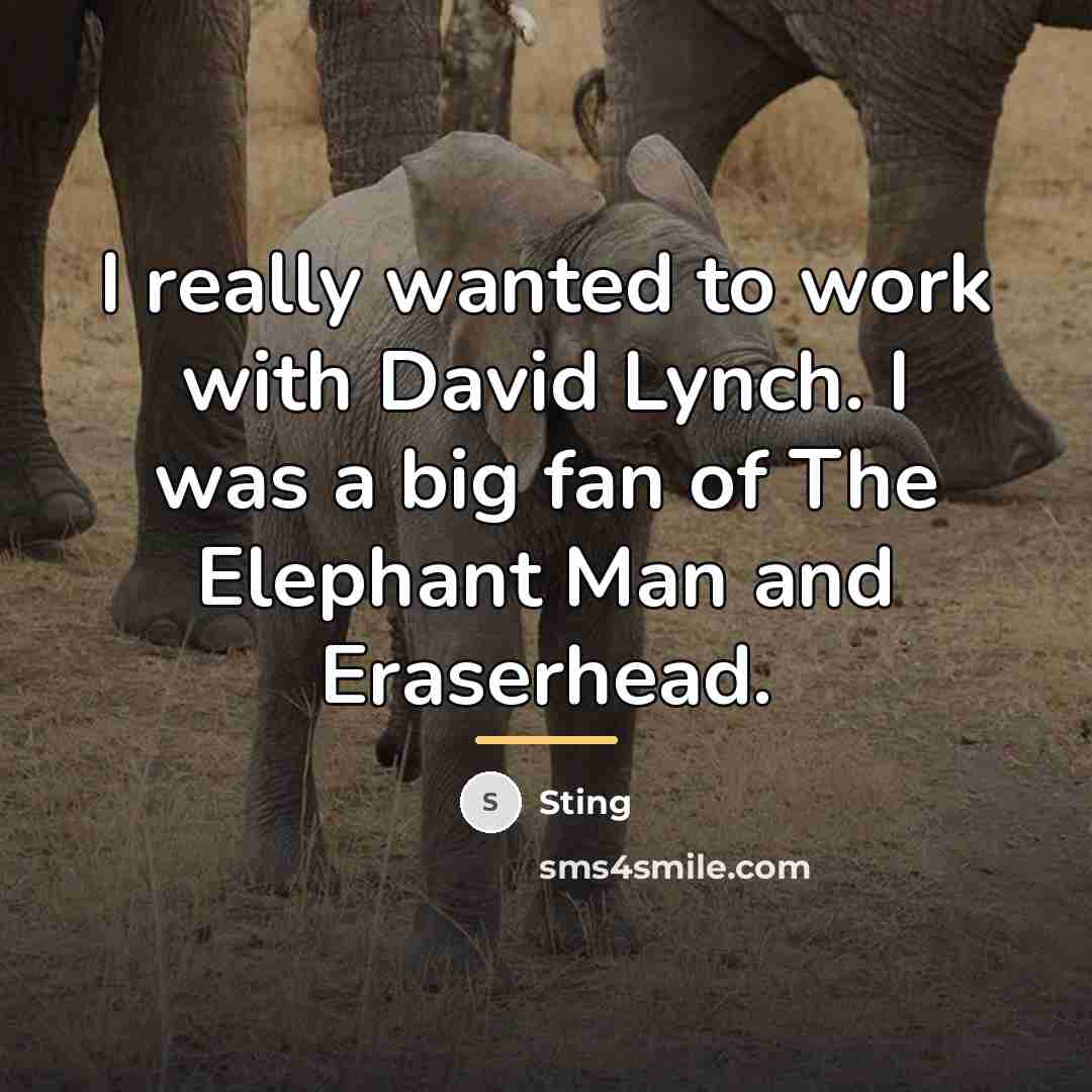 “I really wanted to work with David Lynch. I was…” quote by Sting