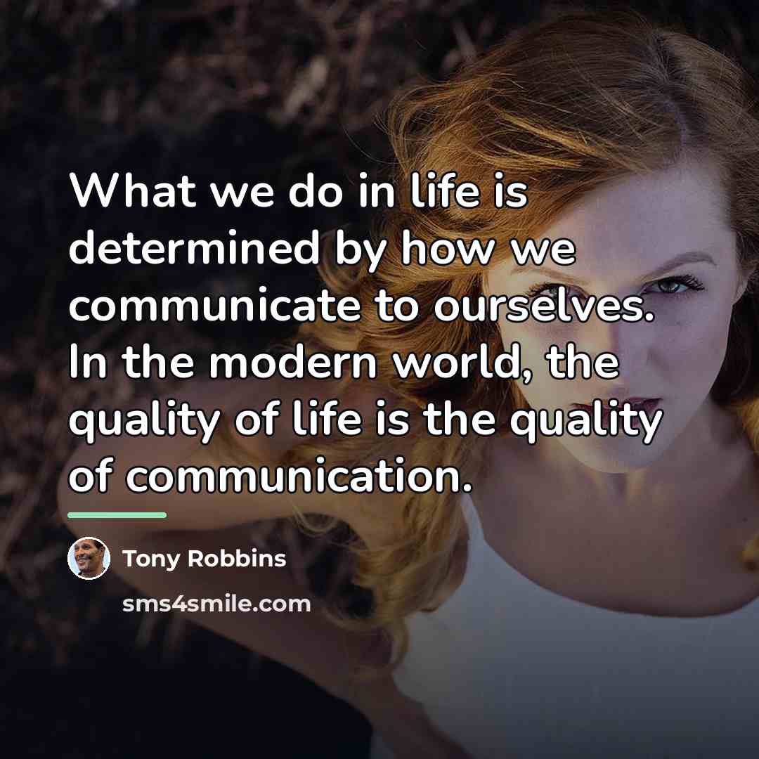“What we do in life is determined by how we…” quote by Tony Robbins