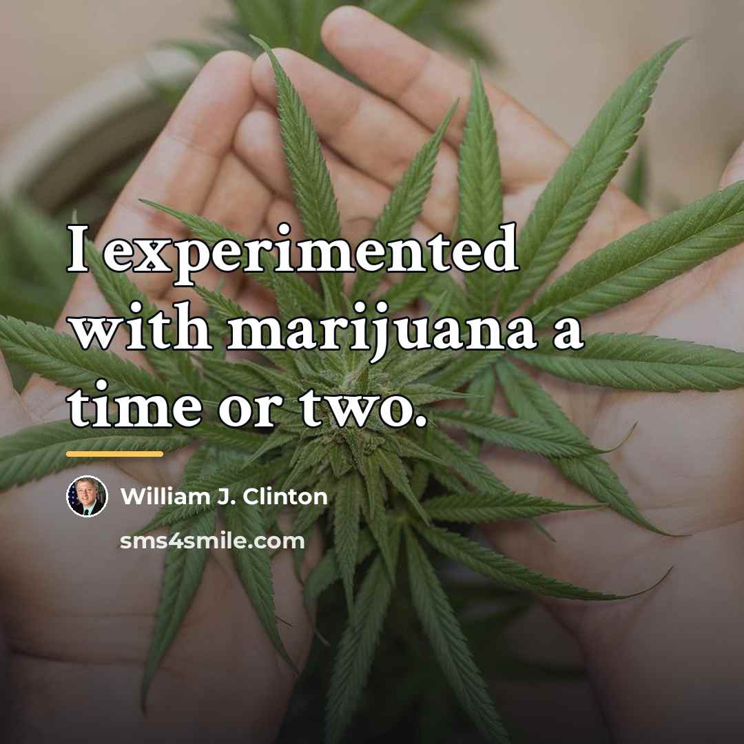 “I experimented with marijuana a time or two.…” quote by William J. Clinton