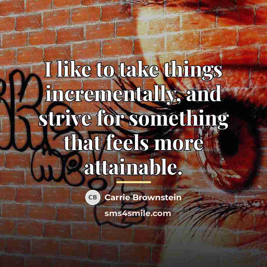 “I like to take things incrementally, and strive for something…” quote by Carrie Brownstein