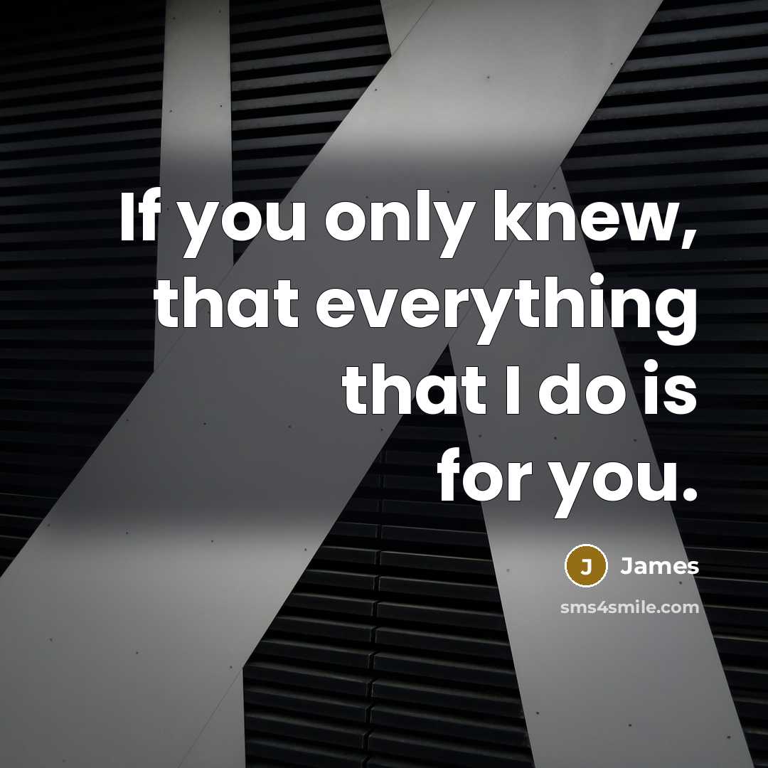 “If you only knew, that everything that I do is…” quote by James
