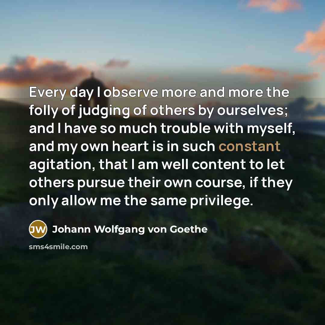 “Every day I observe more and more the folly of…” quote by Johann Wolfgang von Goethe