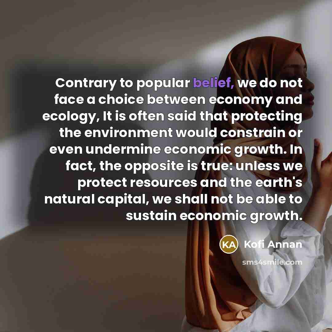 “Contrary to popular belief, we do not face a choice…” quote by Kofi Annan