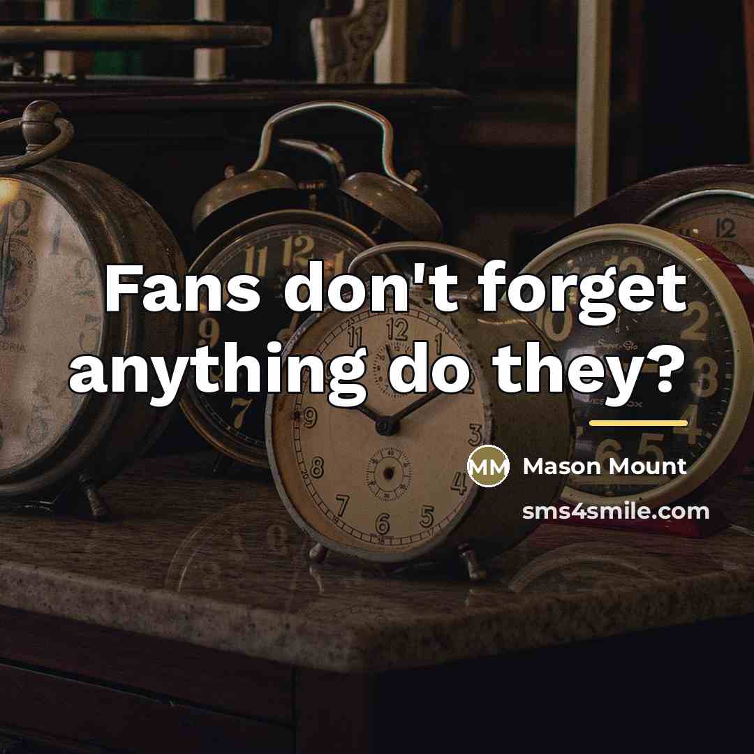 “Fans don't forget anything do they?…” quote by Mason Mount