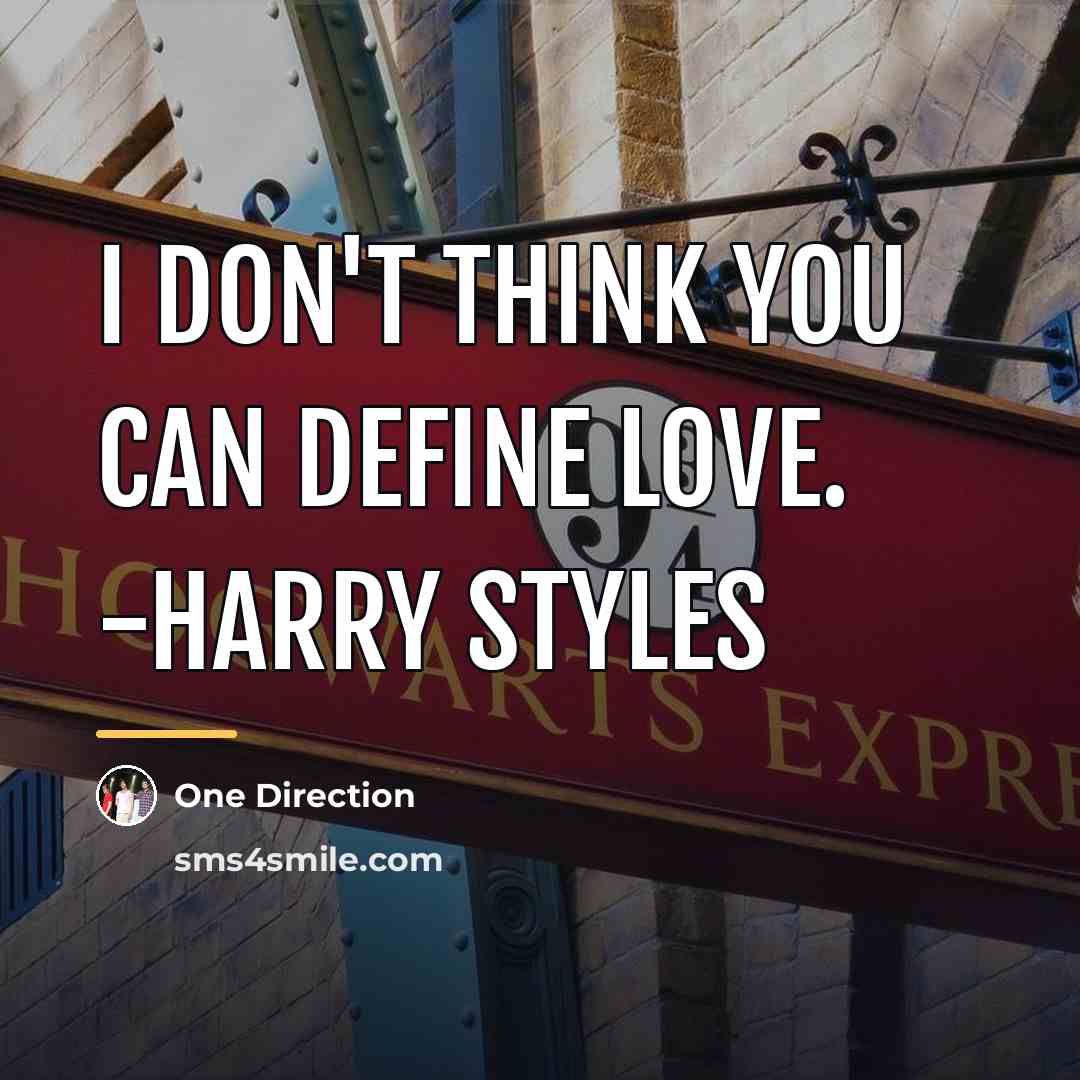 “I don't think you can define love. -Harry Styles…” quote by One Direction