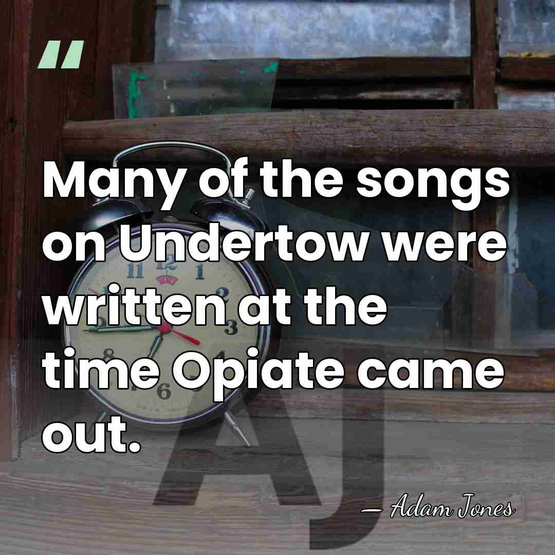 Many of the songs on Undertow were written at the time Opiate&hellip; - Adam Jones