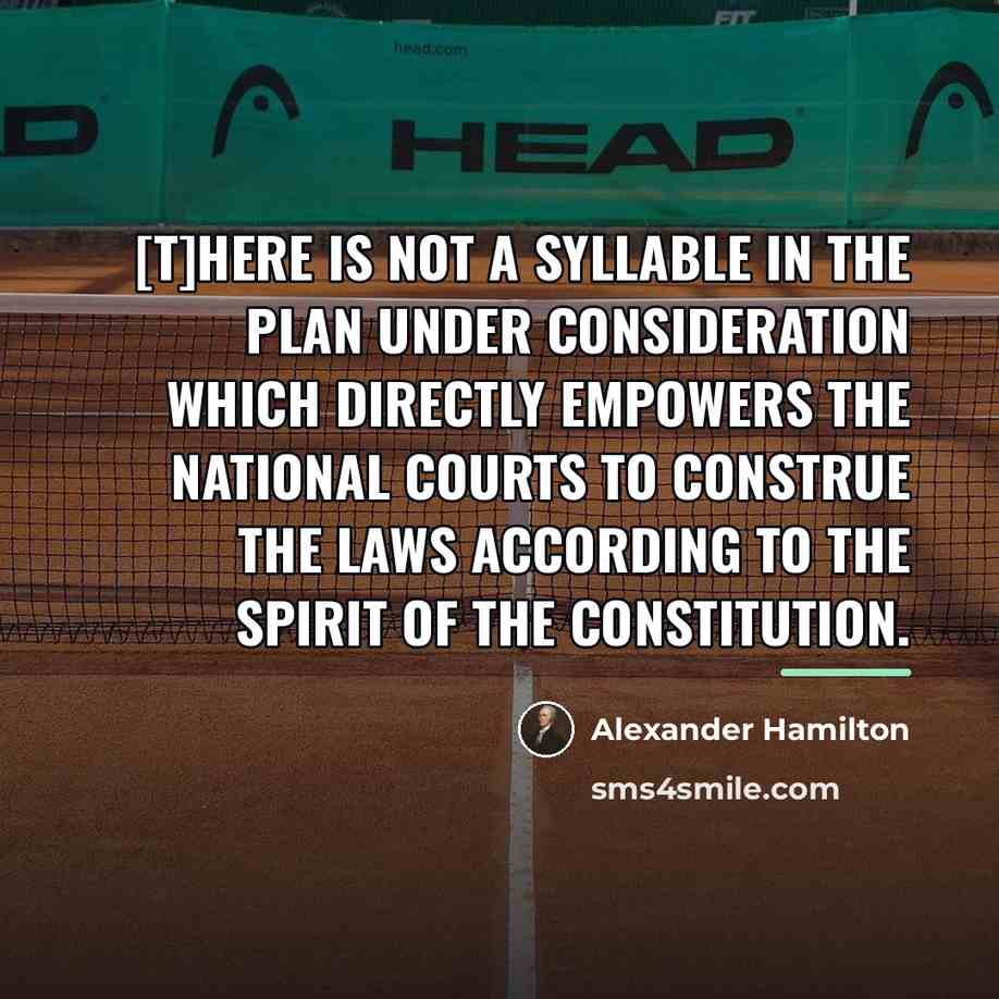 “[T]here is not a syllable in the plan under consideration…” quote by Alexander Hamilton