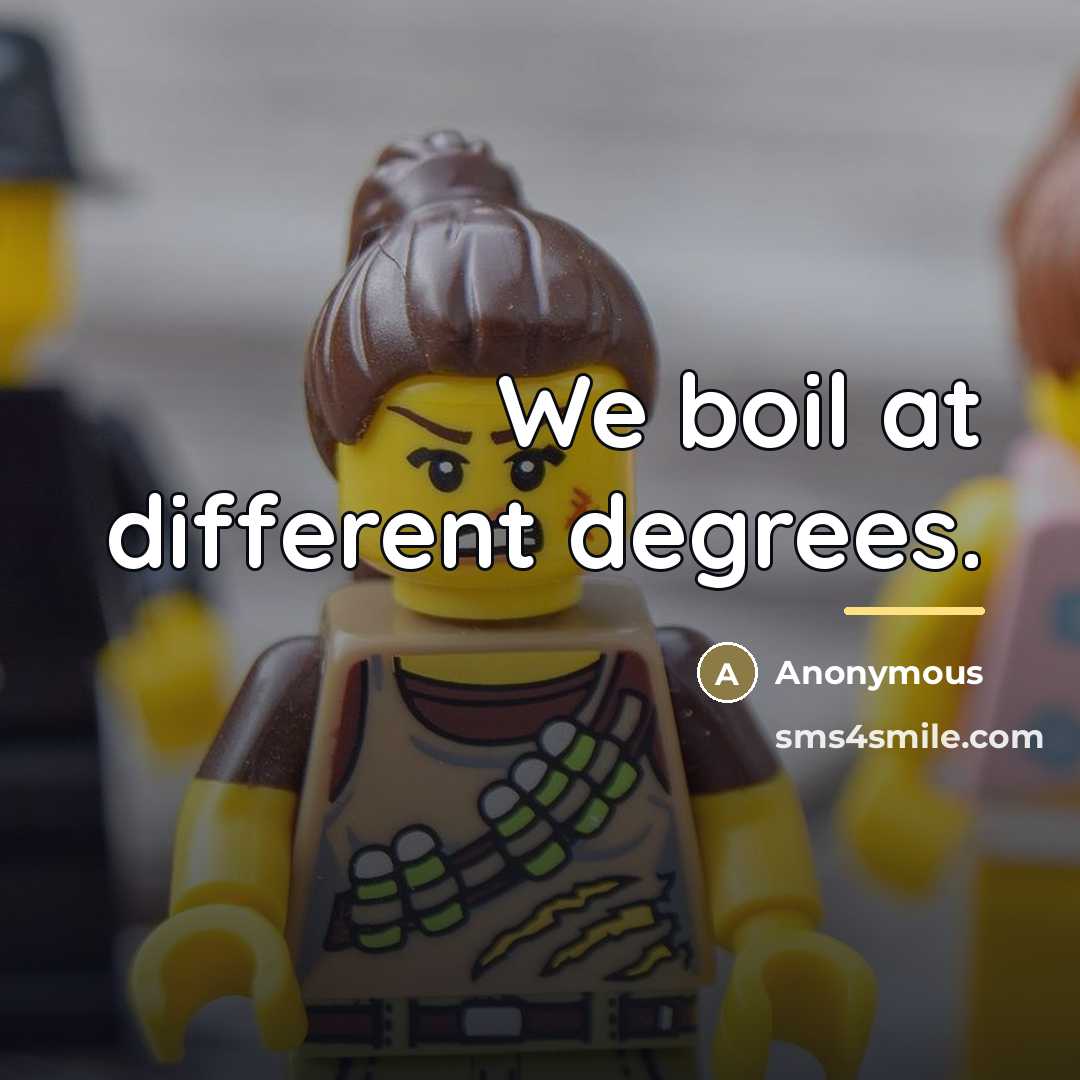 “We boil at different degrees.…” quote by Anonymous