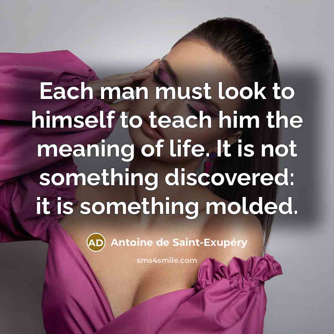 “Each man must look to himself to teach him the…” quote by Antoine de Saint-Exupery