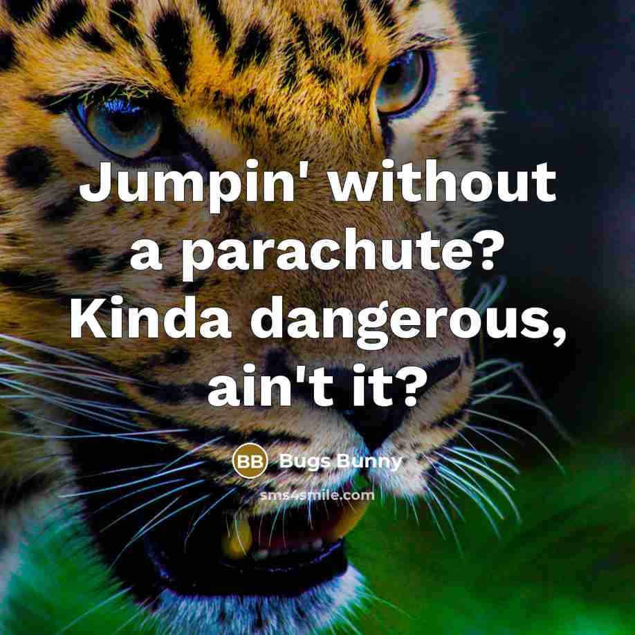“Jumpin' without a parachute? Kinda dangerous, ain't it?…” quote by Bugs Bunny
