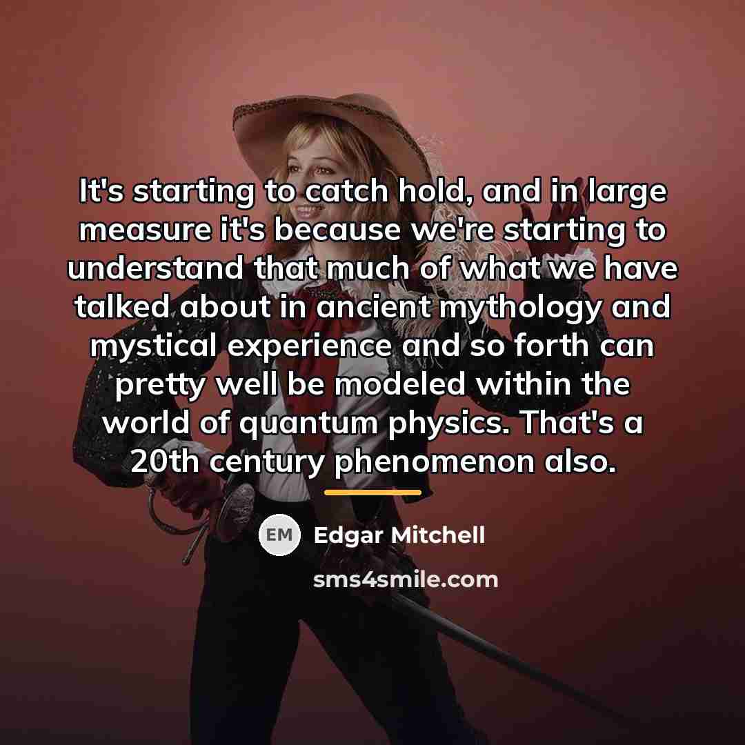 “It's starting to catch hold, and in large measure it's…” quote by Edgar Mitchell