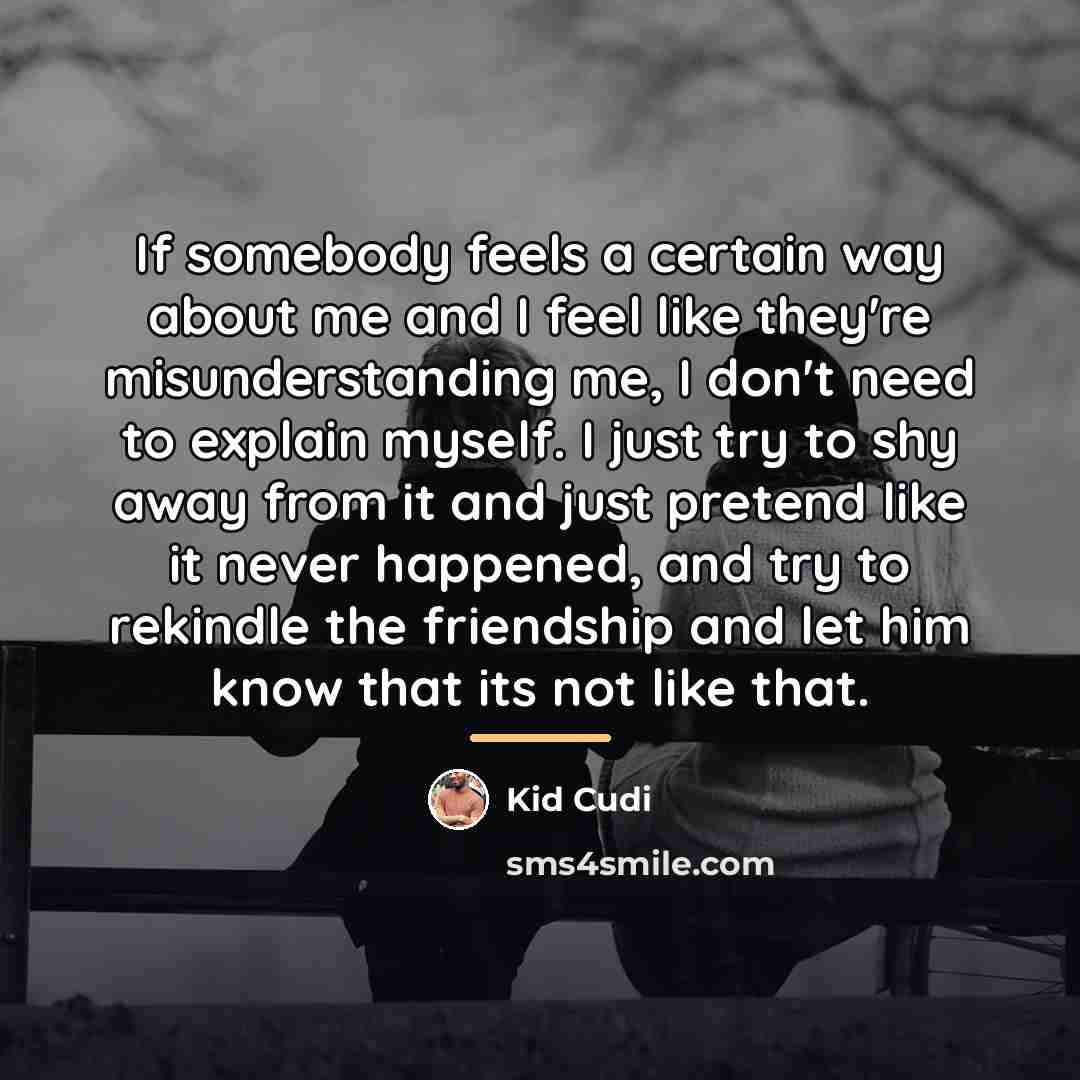 “If somebody feels a certain way about me and I…” quote by Kid Cudi