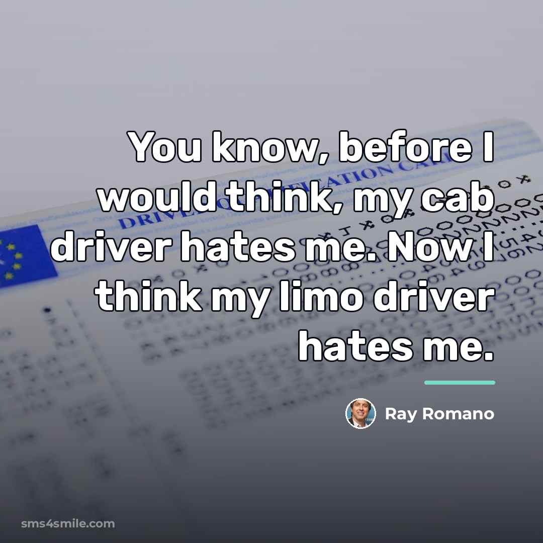 “You know, before I would think, my cab driver hates…” quote by Ray Romano