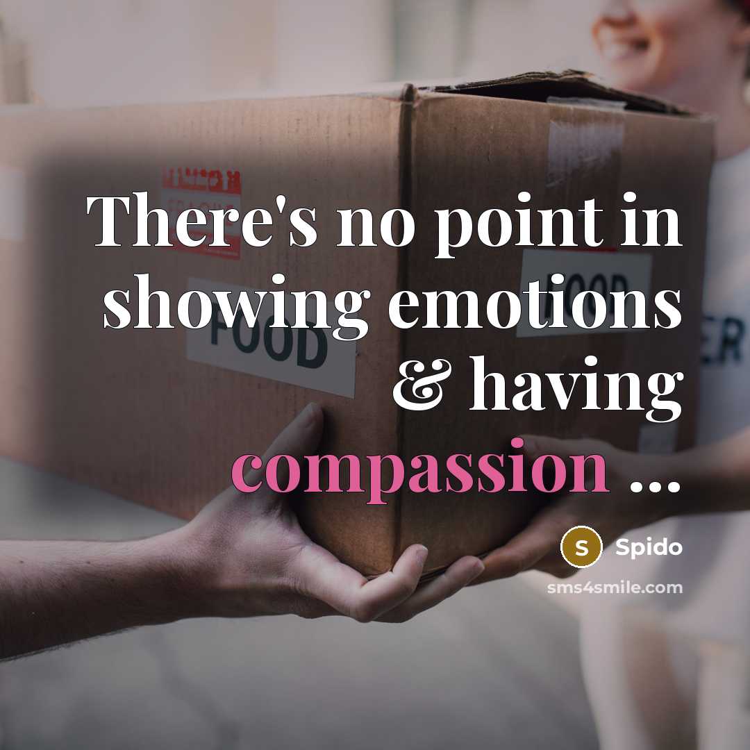 “There's no point in showing emotions & having compassion ...…” quote by Spido