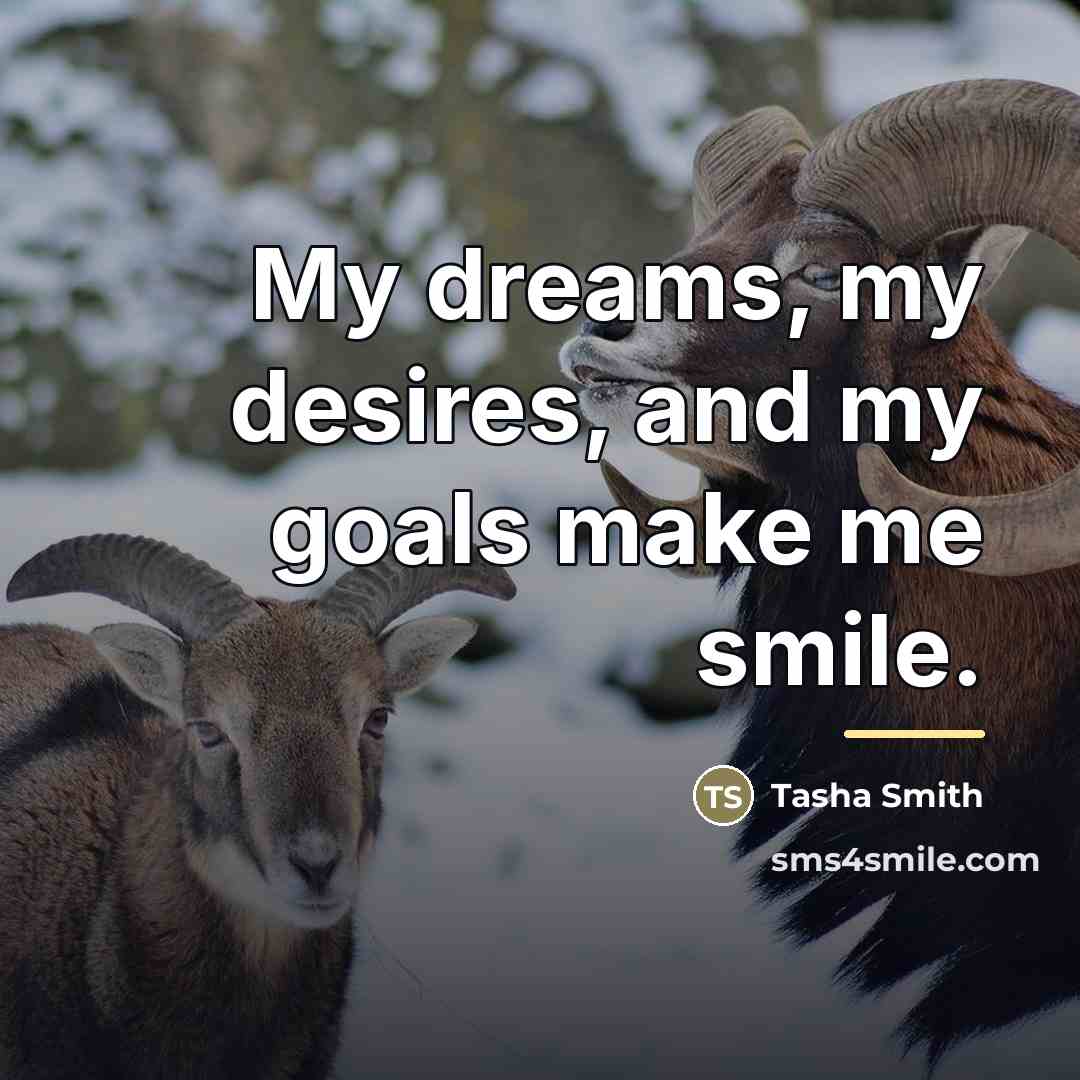 “My dreams, my desires, and my goals make me smile.…” quote by Tasha Smith