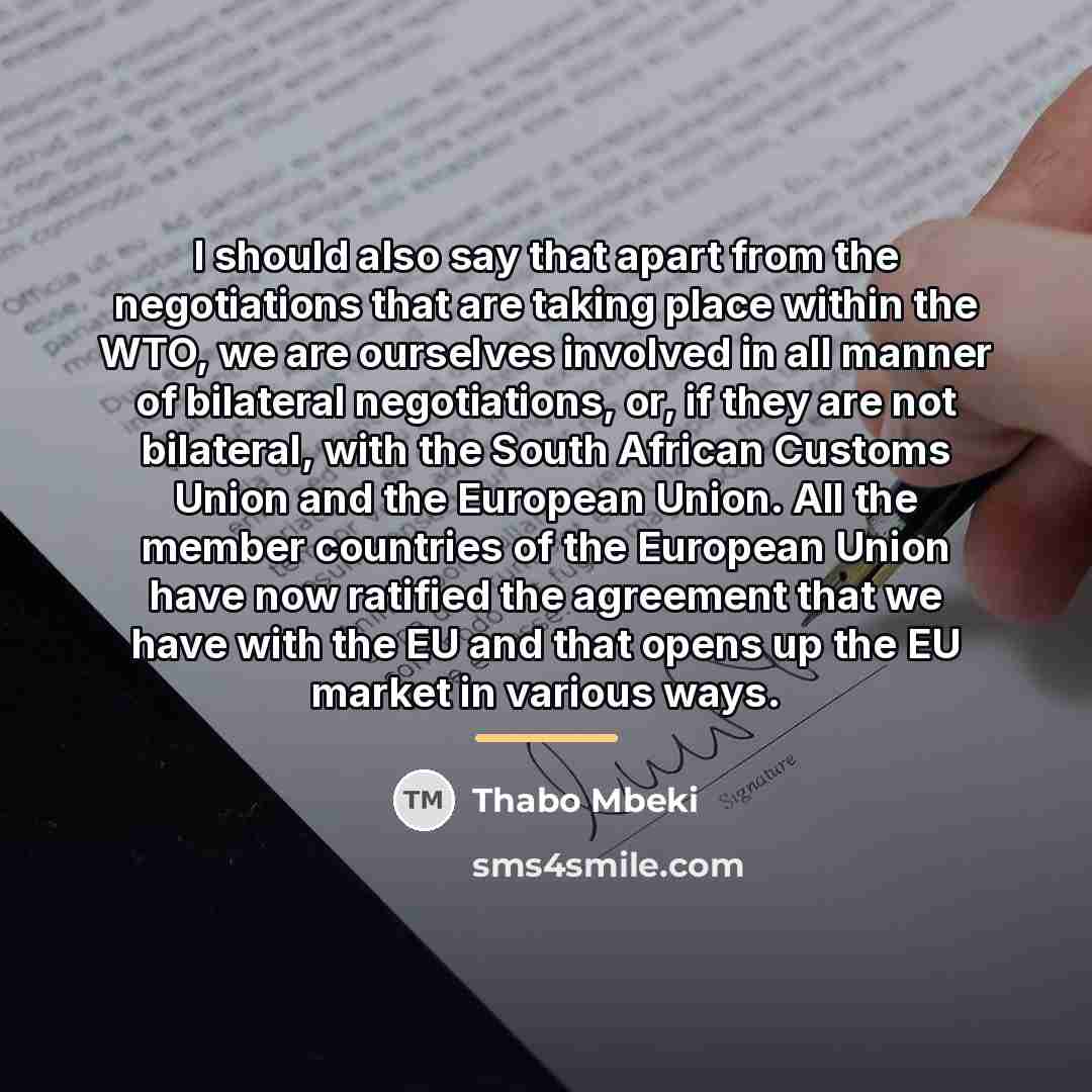 “I should also say that apart from the negotiations that…” quote by Thabo Mbeki