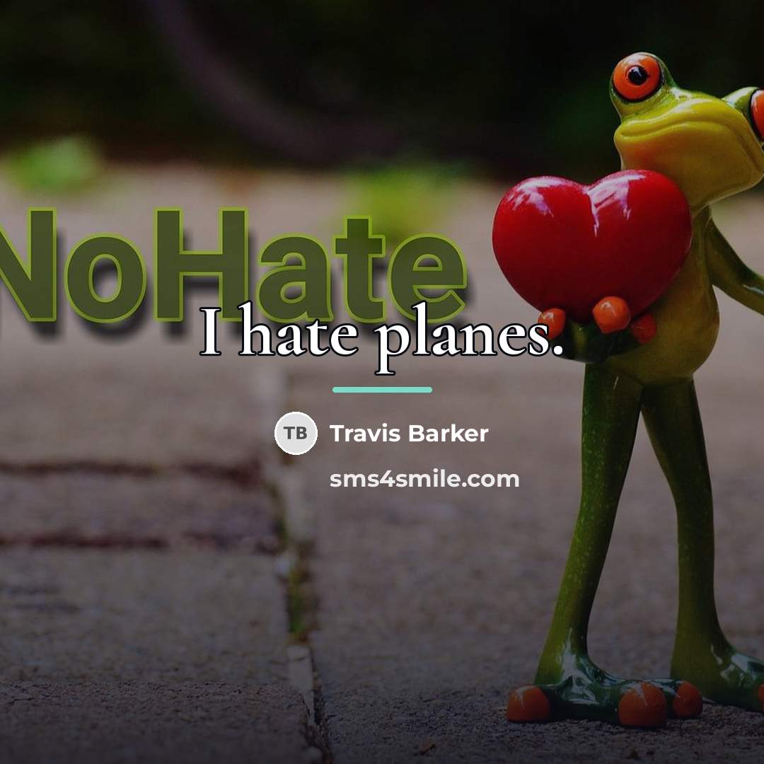 “I hate planes.…” quote by Travis Barker