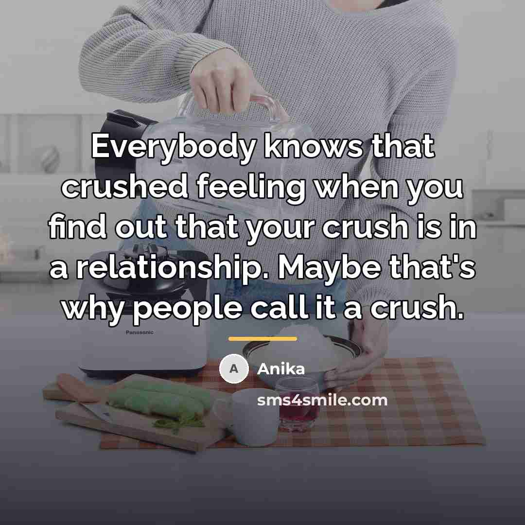 “Everybody knows that crushed feeling when you find out that…” quote by Anika