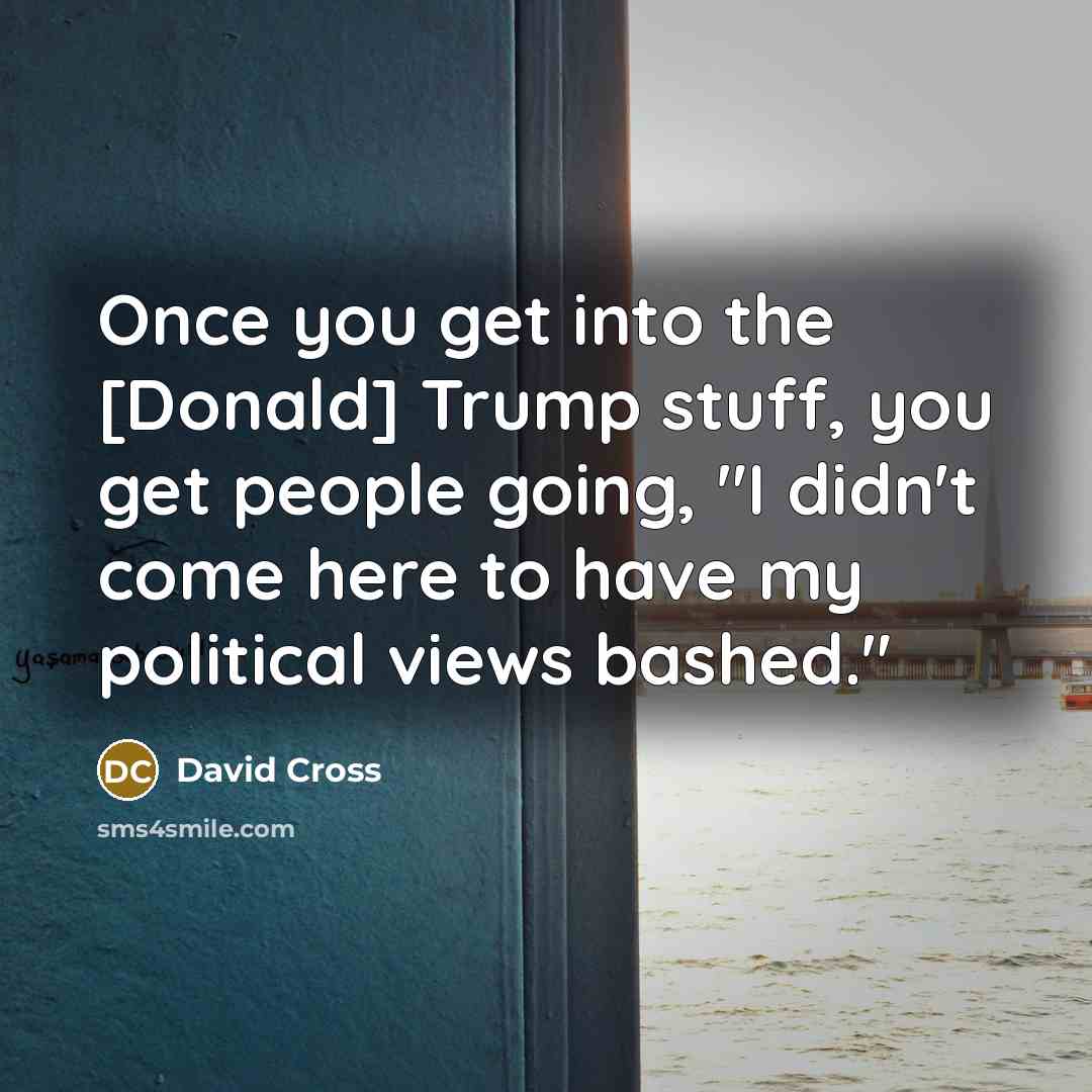 “Once you get into the [Donald] Trump stuff, you get…” quote by David Cross