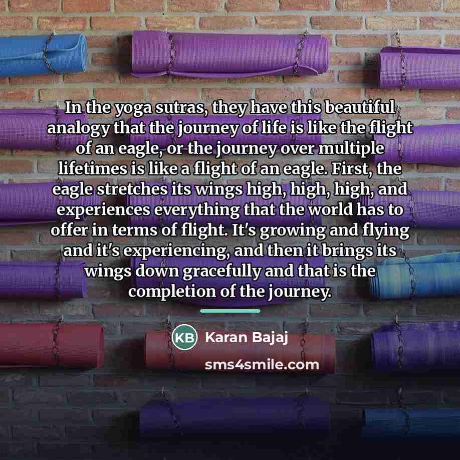 “In the yoga sutras, they have this beautiful analogy that…” quote by Karan Bajaj