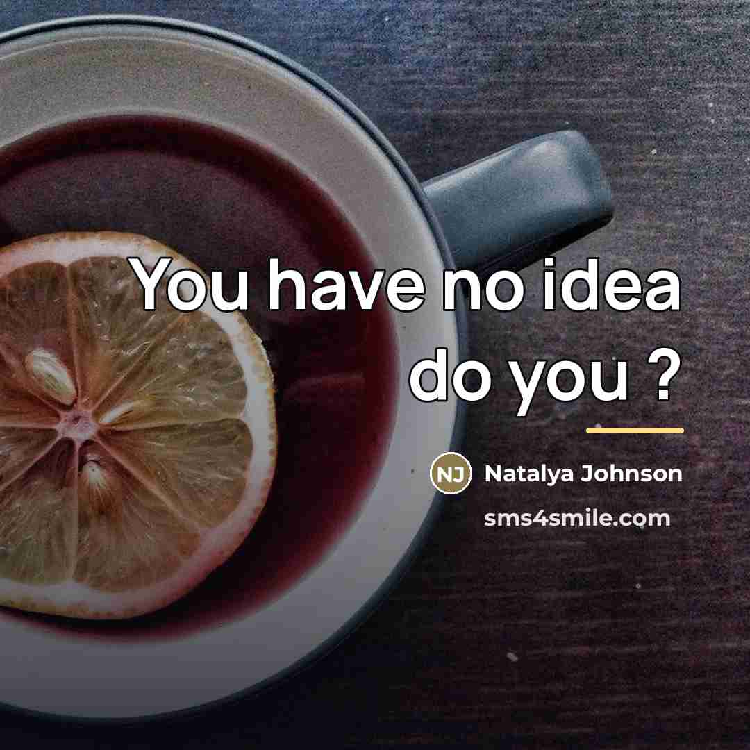 “You have no idea do you ?…” quote by Natalya Johnson