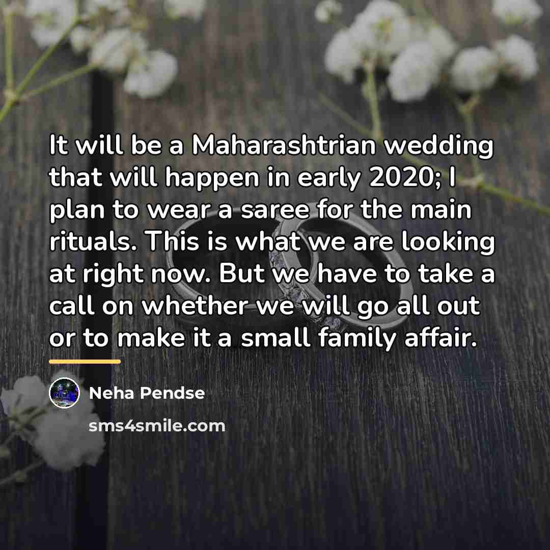 “It will be a Maharashtrian wedding that will happen in…” quote by Neha Pendse