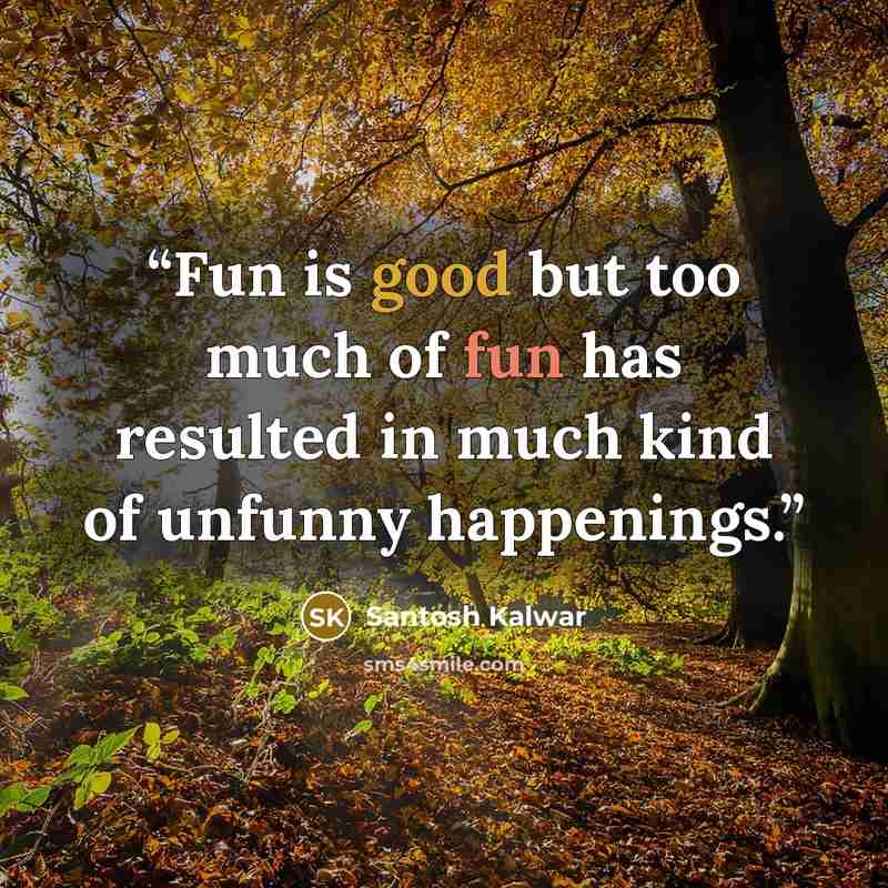 “Fun is good but too much of fun has resulted in much kind of unfunny happenings.” quote by Santosh Kalwar