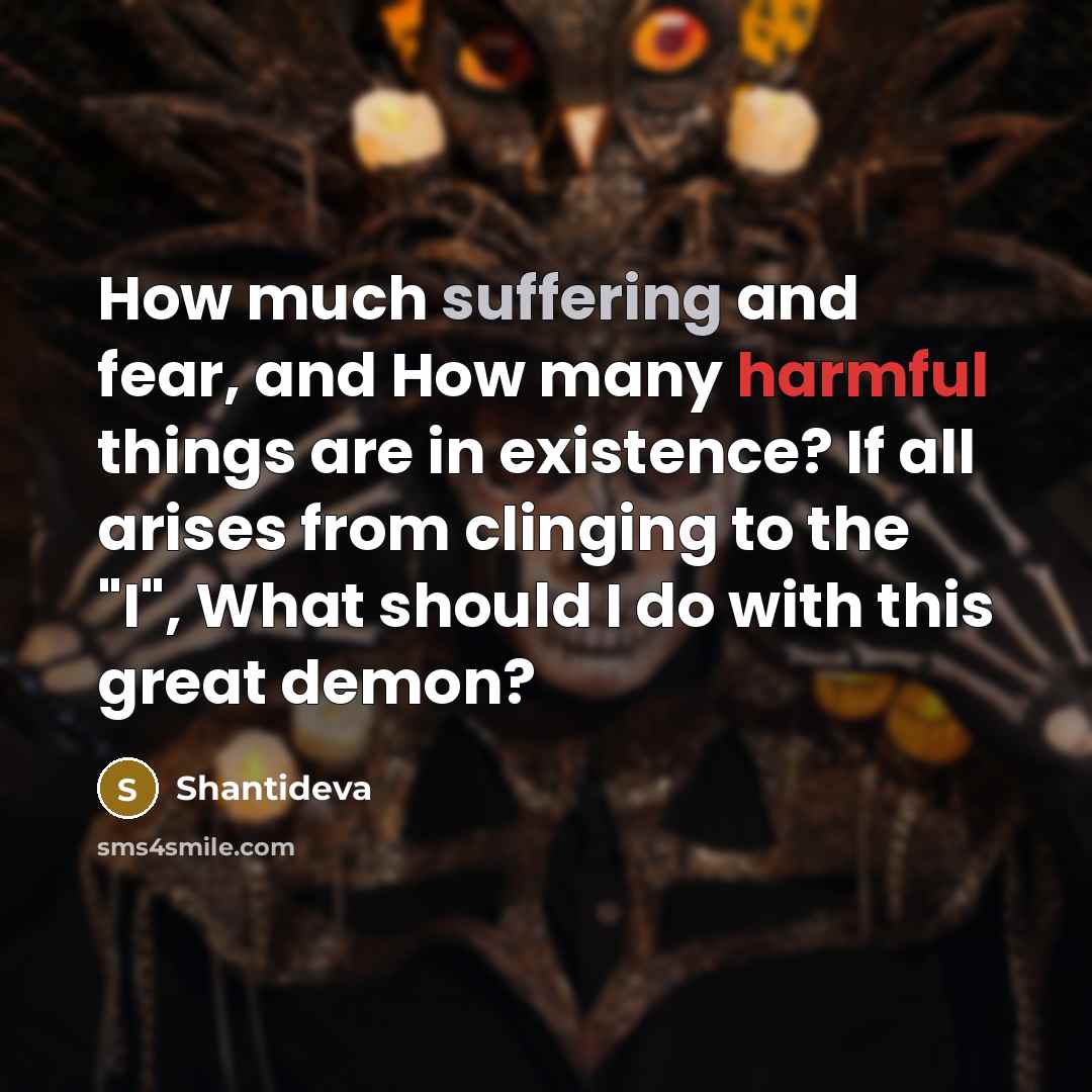 “How much suffering and fear, and How many harmful things…” quote by Shantideva