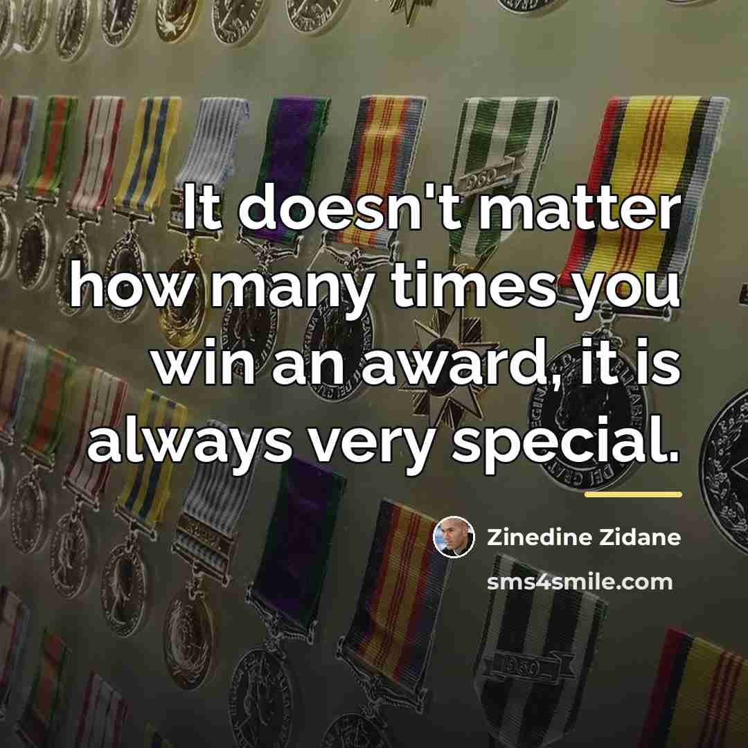 “It doesn't matter how many times you win an award,…” quote by Zinedine Zidane
