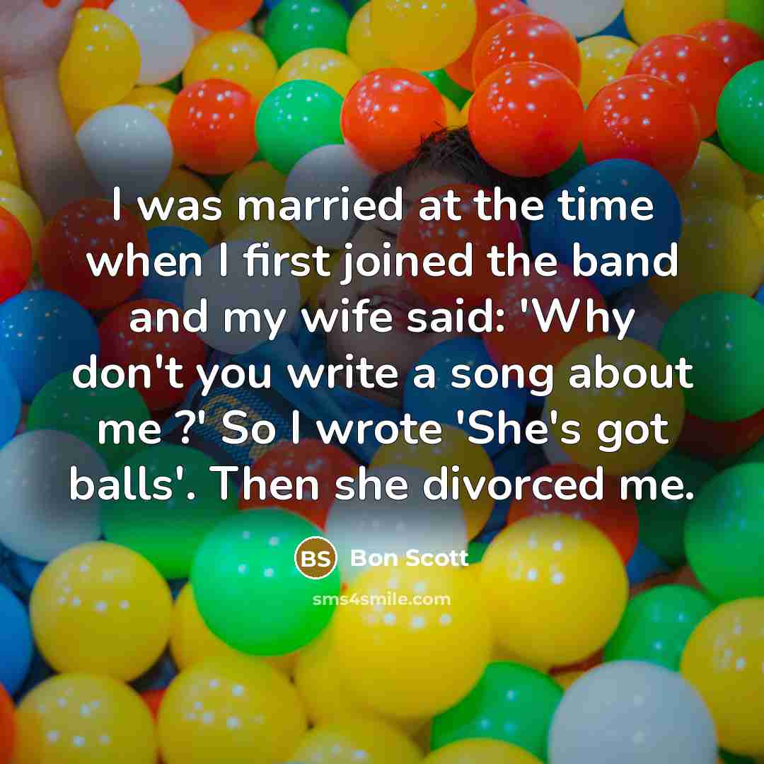 “I was married at the time when I first joined…” quote by Bon Scott
