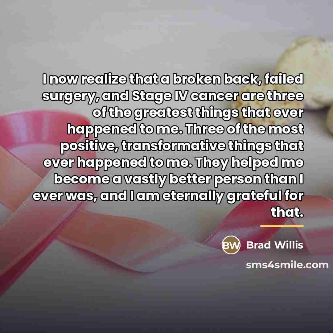 “I now realize that a broken back, failed surgery, and…” quote by Brad Willis
