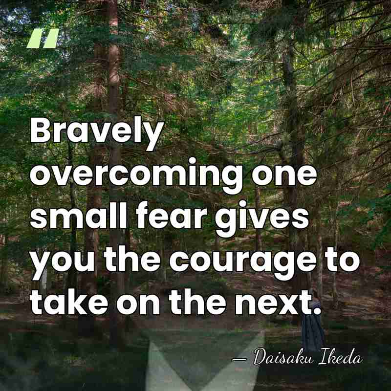 Bravely overcoming one small fear gives you the courage to take on&hellip; - Daisaku Ikeda