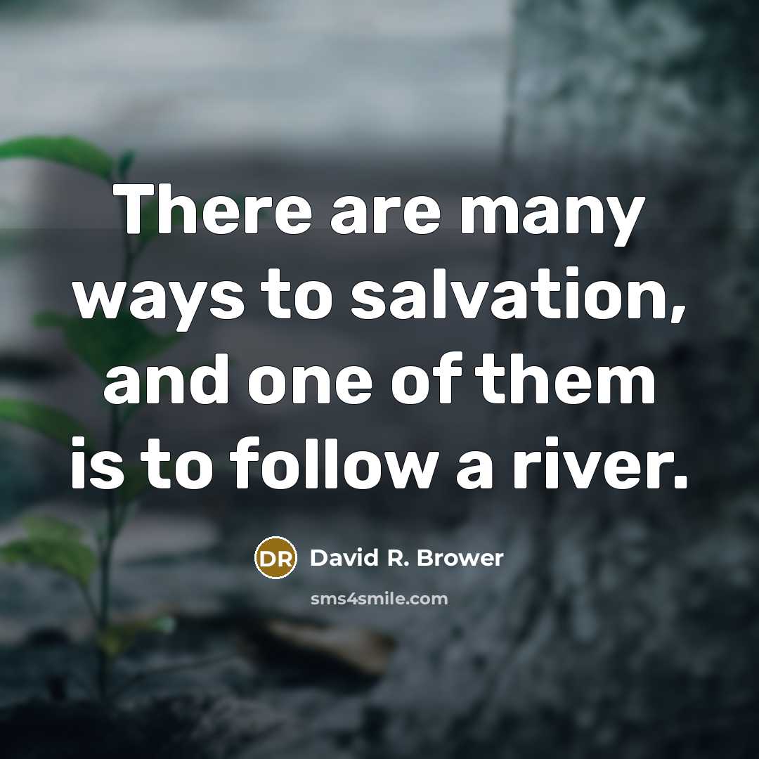 “There are many ways to salvation, and one of them…” quote by David R. Brower