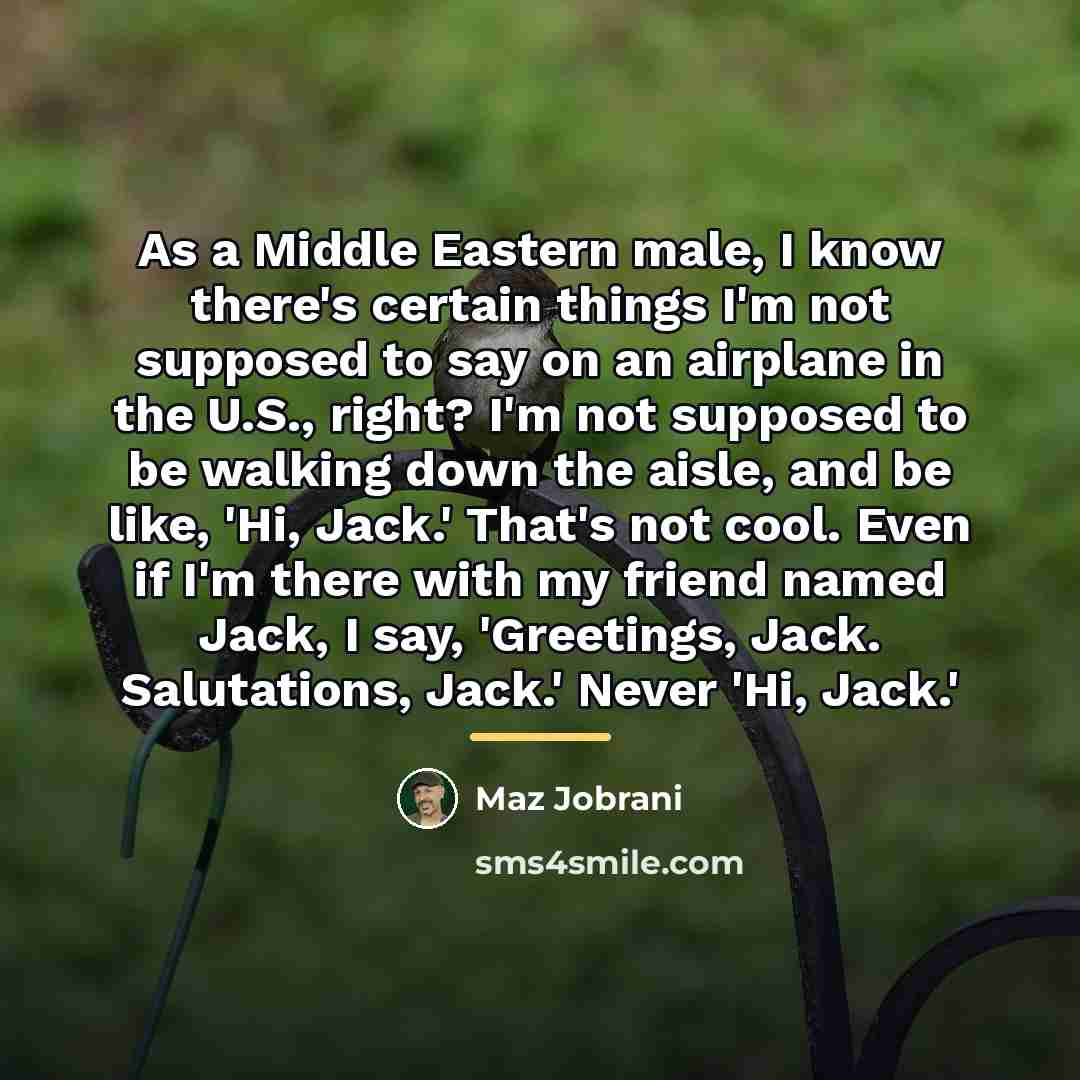 “As a Middle Eastern male, I know there's certain things…” quote by Maz Jobrani