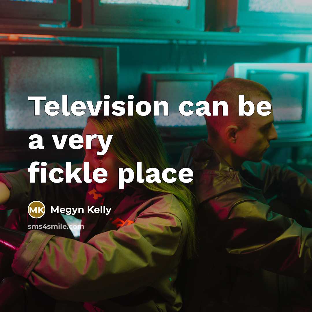 “Television can be a very fickle place…” quote by Megyn Kelly