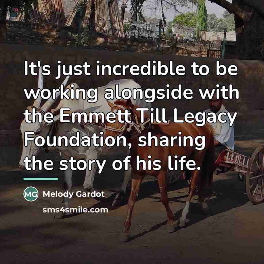 “It's just incredible to be working alongside with the Emmett…” quote by Melody Gardot