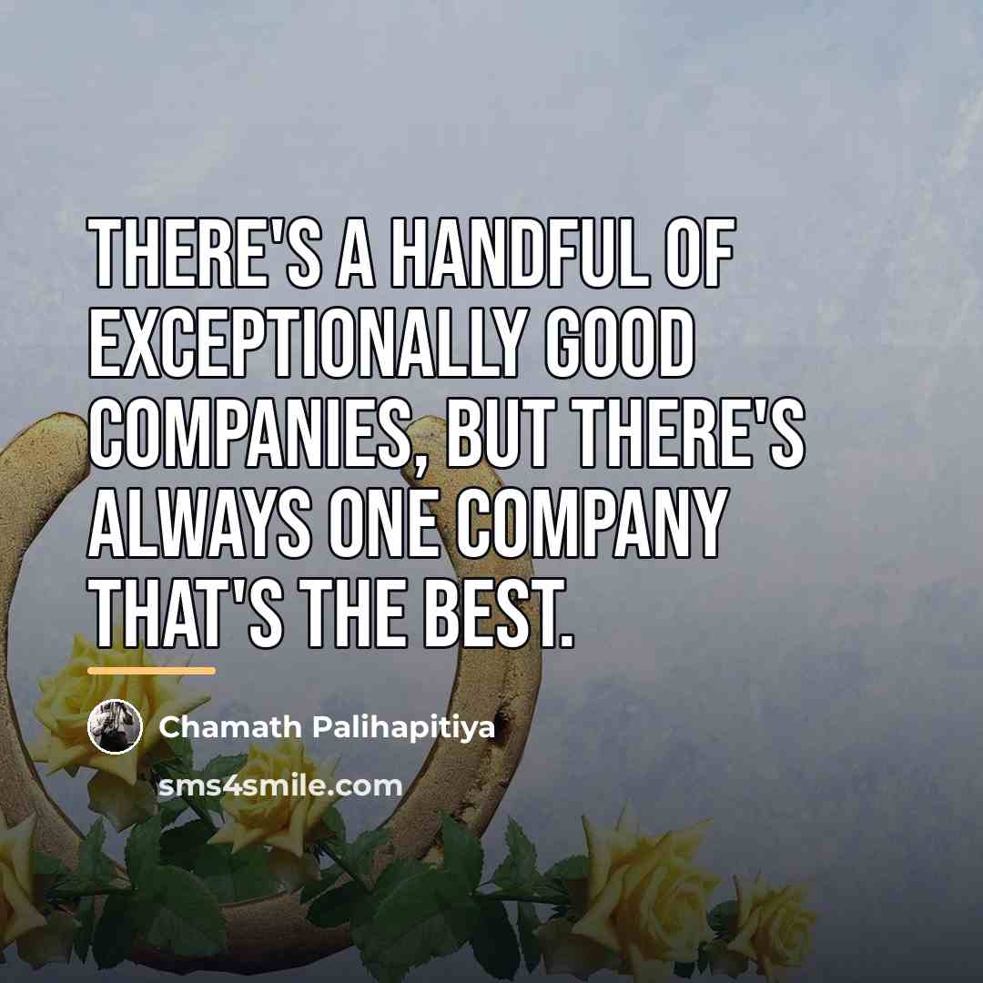 “There's a handful of exceptionally good companies, but there's always…” quote by Chamath Palihapitiya